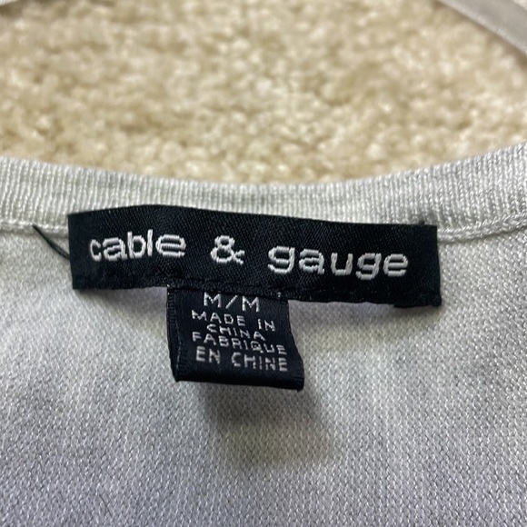 Cable & Gauge Heather Grey 3/4 Sleeve Sweater Sz Medium. - Picture 7 of 9